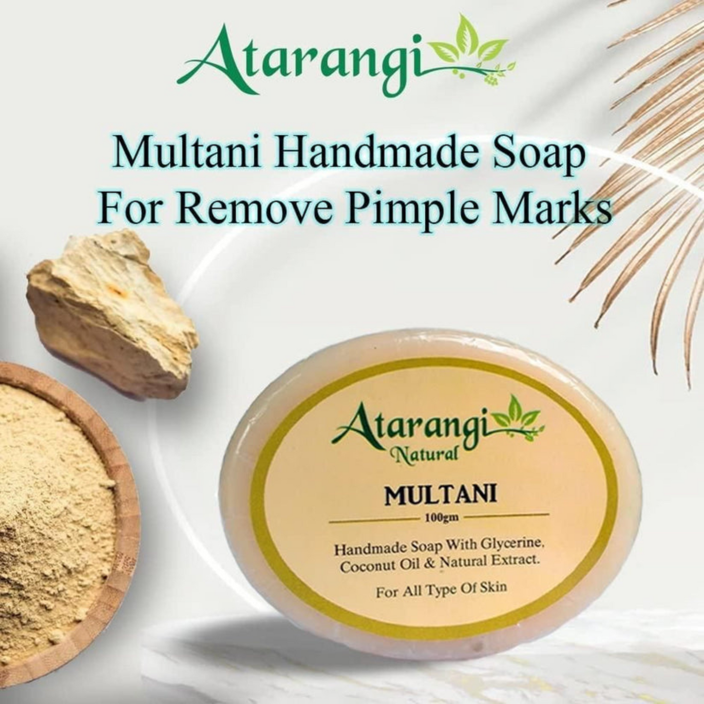 Natural Multani Mitti Handmade Soap for Clear Skin (Pack Of 2)