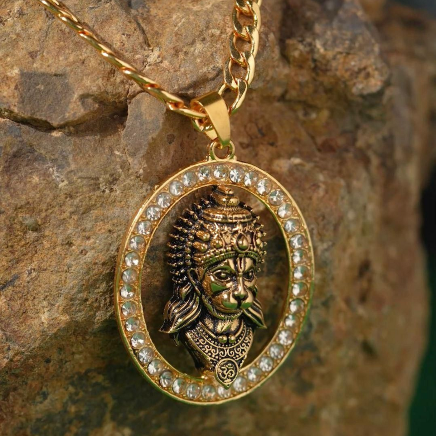 Shree Hanuman Gold Diamond Pendant