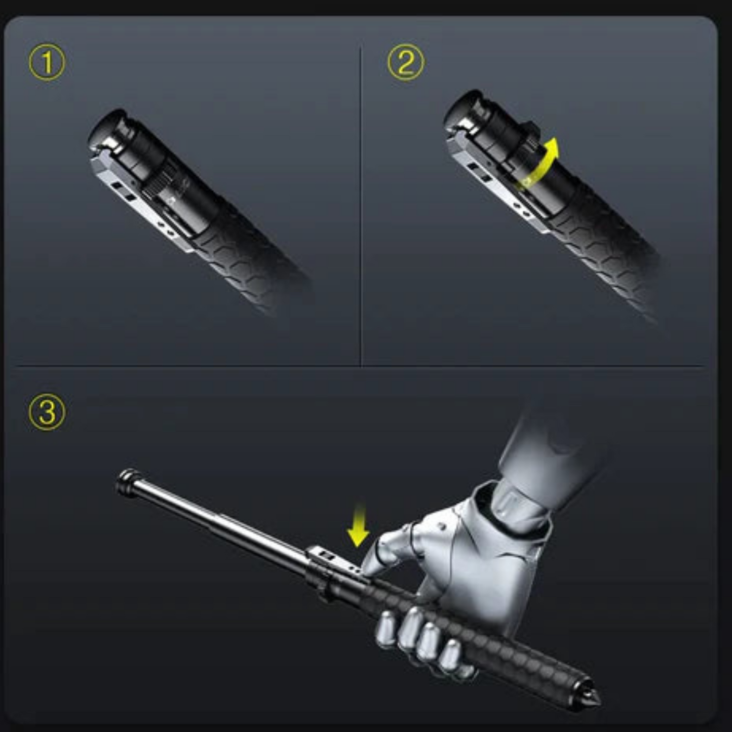 ShieldX™️ Self Defence Stick (Heavy Metal and Extendable)