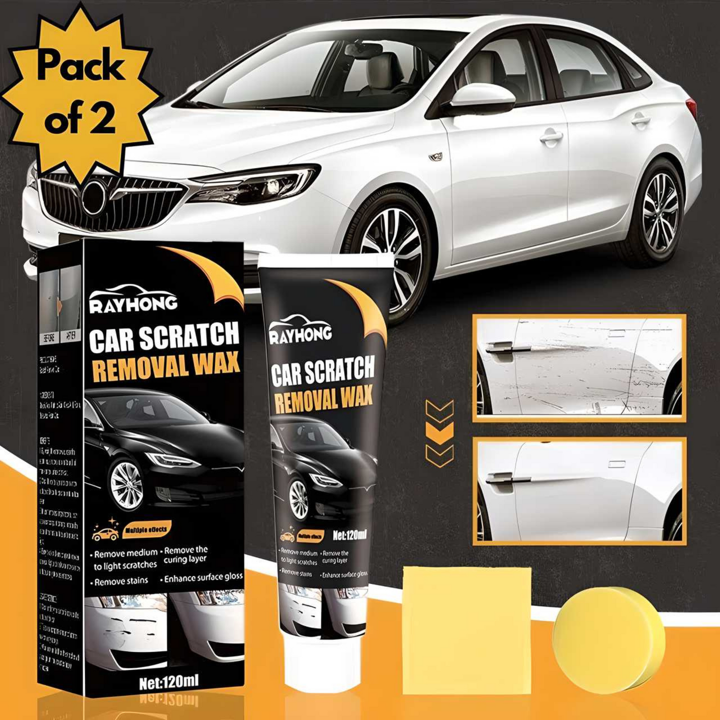 CAR SCRATCH REMOVAL WAX    ( BUY 1 GET 1 FREE)